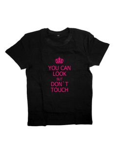 Футболка для беременных с надписью "You can look but don`t touch"