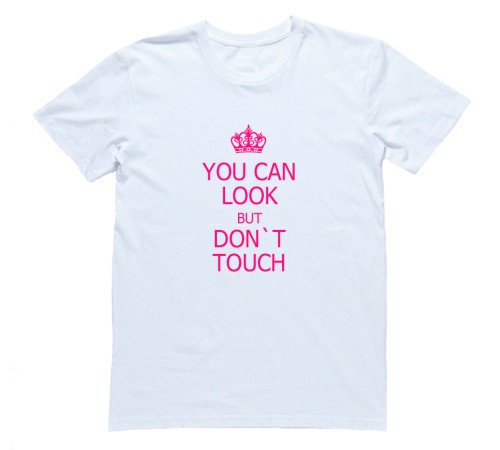 Футболка для беременных с надписью "You can look but don`t touch"