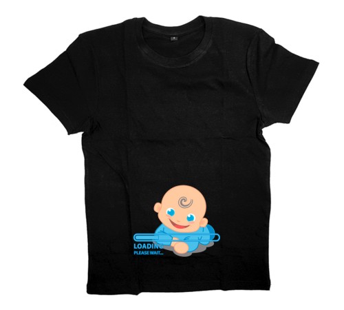 Футболка для беременных с надписью "Loading, please wait" и принтом малыша