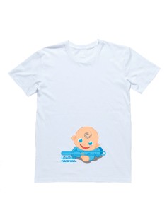 Футболка для беременных с надписью "Loading, please wait" и принтом малыша 