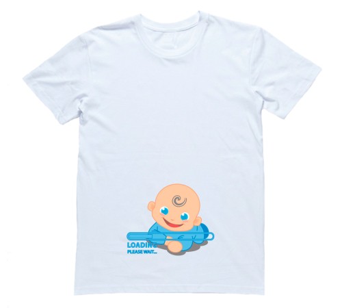 Футболка для беременных с надписью "Loading, please wait" и принтом малыша