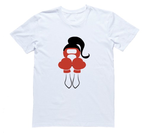 Футболка для боксеров с принтом "Девушка-боксер"