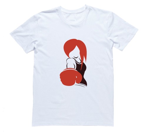 Футболка для боксеров с принтом "Девушка в боксерских перчатках"