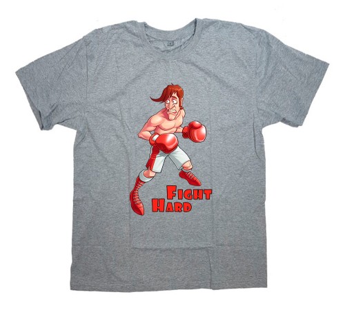 Футболка для боксеров с принтом "Fight Hard"