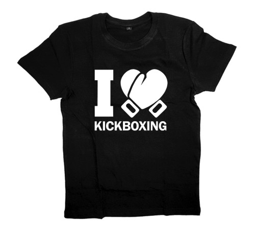 Футболка для боксеров с принтом "I love kickboxing"