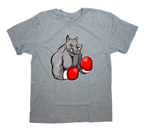 Футболка для боксеров с принтом "Носорог боксер"