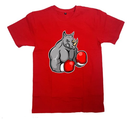 Футболка для боксеров с принтом "Носорог боксер"