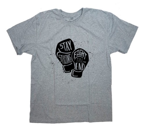 Футболка для боксеров с принтом "Stay strong - fight till the end"