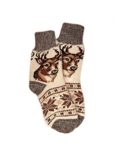 Носки шерстяные, женские, с оленем, размер 35-39