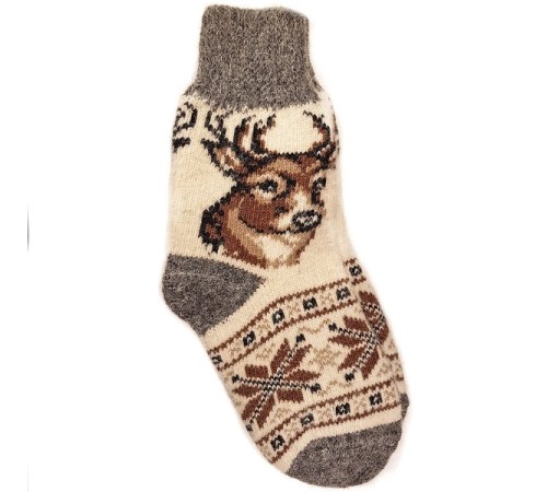 Носки шерстяные, женские, с оленем, размер 35-39