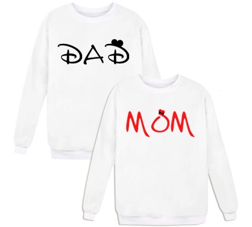 Парные свитшоты с надписью "Dad&Mом"