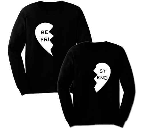 Парные свитшоты "Best Friends (Половинки сердца)"