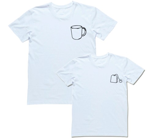 Парная футболка с принтом "Чашка и чай"