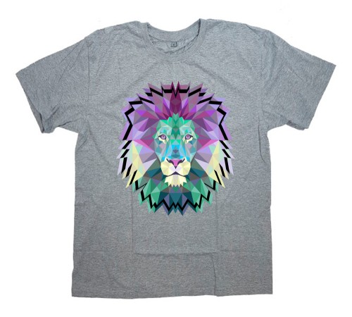 Прикольная футболка с принтом "Геометрический лев"
