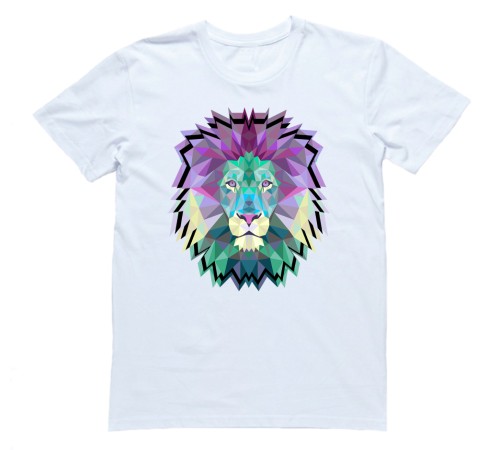 Прикольная футболка с принтом "Геометрический лев"