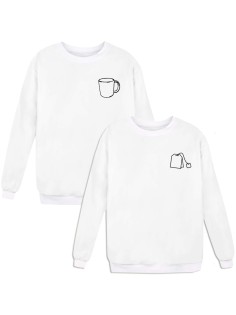 Парные свитшоты с принтом "Чашка и чайный пакетик"