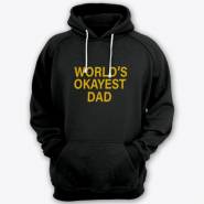 Толстовка с капюшоном для папы с надписью "World's okayest dad"