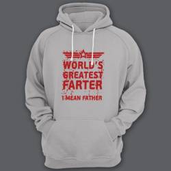 Прикольная толстовка с капюшоном с надписью "World's greatest farter" ("Лучший в мире пердун")