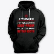 Прикольные толстовки с капюшоном с надписью "Engineer..." ("Инженер...")