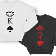 Парные свитшоты для молодоженов "Король пики и Королева черви"