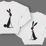 Парные свитшоты для молодоженов "Милые кролики"