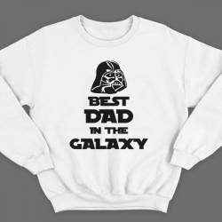 Свитшот в подарок для папы с надписью "Best dad in the galaxy"