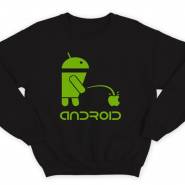 Прикольный свитшот с надписью "Android" 