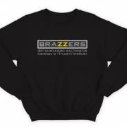Прикольный свитшот с логотипом "Brazzers" и надписью "организация кастингов, помощь в трудоустройстве"