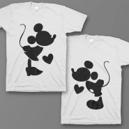 Парные футболки для влюбленных Микки и Мини Маус