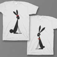 Парные футболки для влюбленных "Милые кролики"