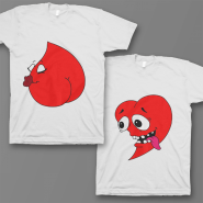 Парные футболки для влюбленных 'Похотливые сердечками'