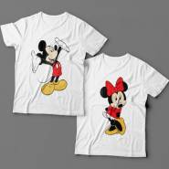 Парные футболки для влюбленных с Микки и Мини Маус