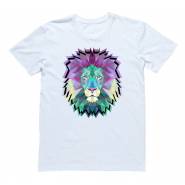 Прикольная футболка с принтом "Геометрический лев"