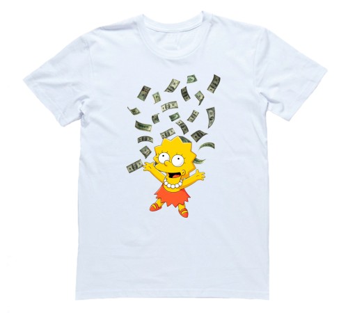 Футболка с Лизой Симпсон "Lisa's money rain"