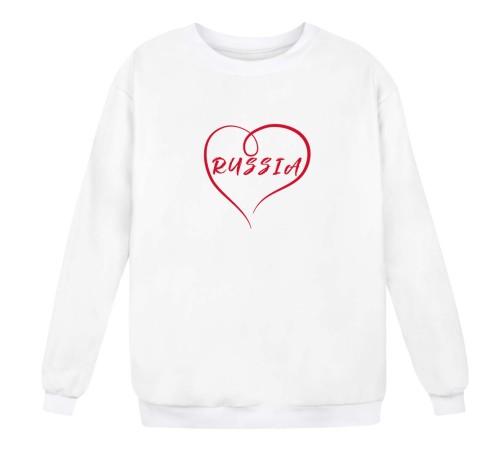 Свитшот Я Русский с принтом "Россия в сердце"