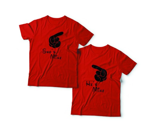 Парные футболки для влюбленных "She's mine (Она моя)"