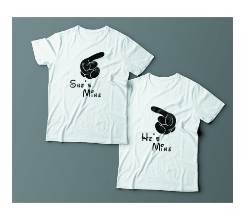 Парные футболки для влюбленных "She's mine (Она моя)"