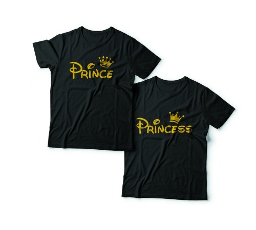 Парные футболки для влюбленных "Prince (Принц)" и "Princess (Принцесса)"