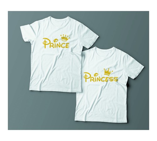 Парные футболки для влюбленных "Prince (Принц)" и "Princess (Принцесса)"