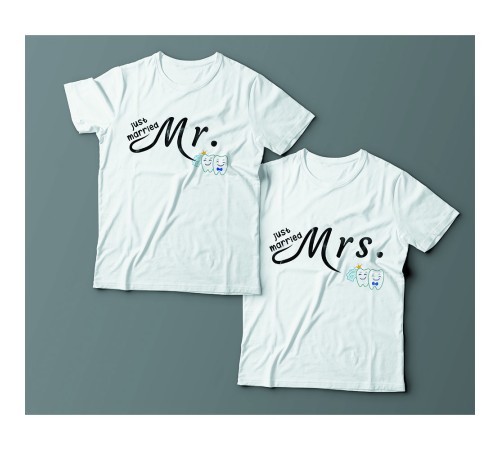 Парные футболки для молодоженов "Mr." и "Mrs."