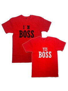 Парные футболки с надписью "I'm Boss&Yes Boss"